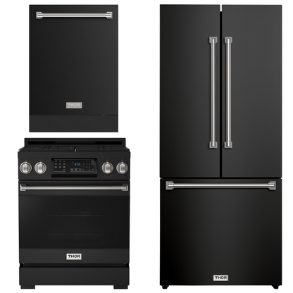 Gordon Ramsay by THOR Kitchen Package - 30" Gas Range, 30" Refrigerator with Ice Maker and Dishwasher in Stainless Steel, AP-RSG30B-1