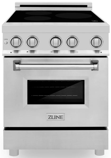 ZLINE 24 2.8 Cu. ft. Induction Range with A 3 Element Stove and Electric Oven in Stainless Steel (RAIND-24)