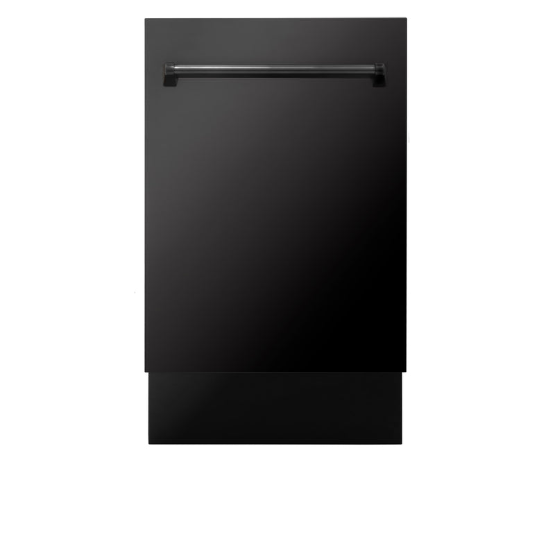 ZLINE 18-Inch Tallac Series 3rd Rack Top Control Dishwasher in Black Stainless Steel with Stainless Steel Tub, 51dBa (DWV-BS-18)