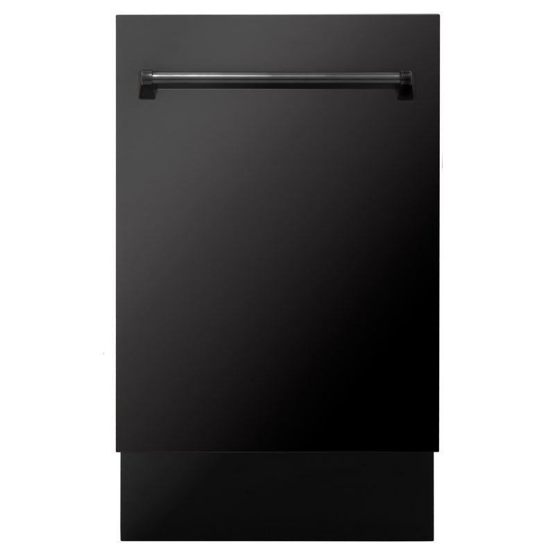 ZLINE 18-Inch Tallac Series 3rd Rack Top Control Dishwasher in Black Stainless Steel with Stainless Steel Tub, 51dBa (DWV-BS-18)