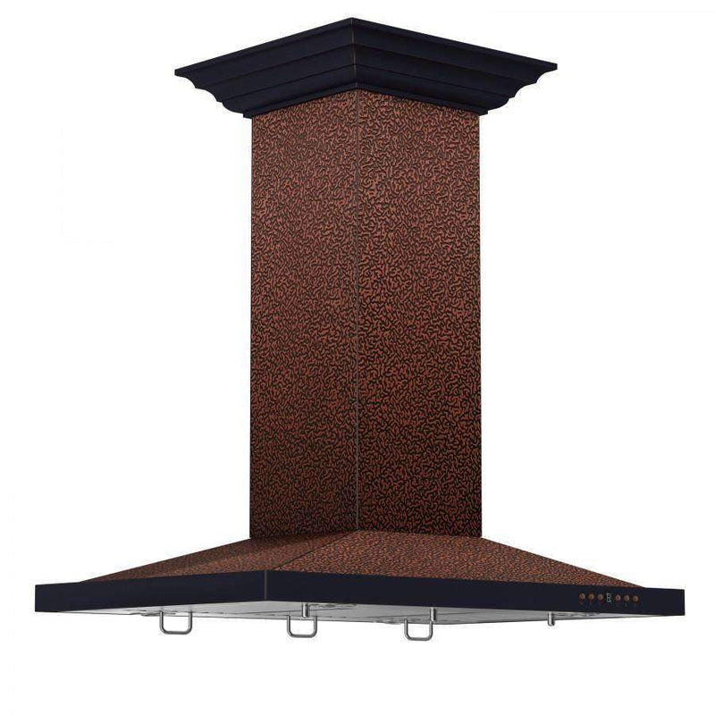 ZLINE 30-Inch Designer Embossed Copper Finish Island Range Hood (8GL2Ei-30)