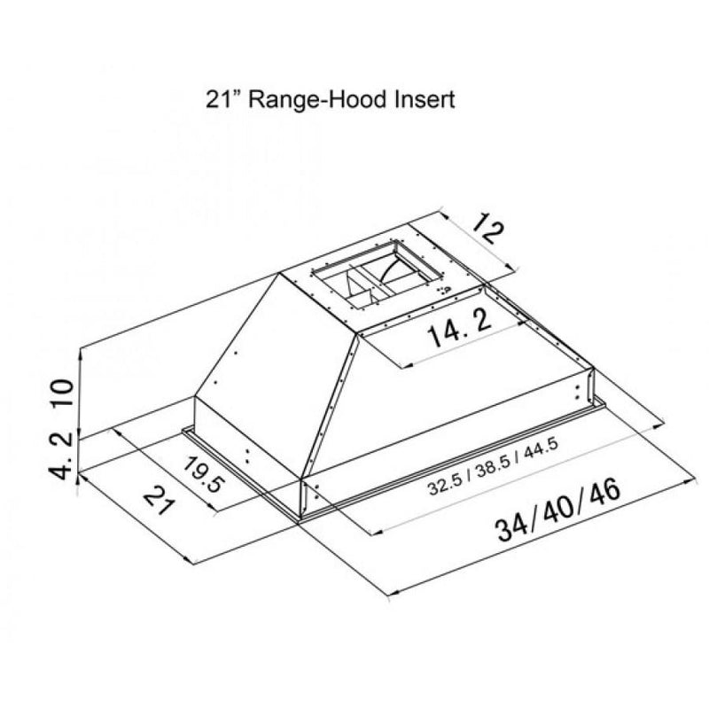 ZLINE 46 Range Hood Insert - 21 Depth 700 CFM (721-46)
