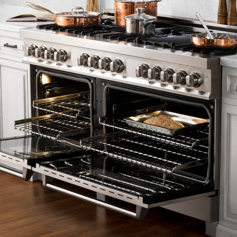 ZLINE 60-Inch Professional Dual Fuel Range In Stainless Steel With Brass Burners (RA-BR-60)