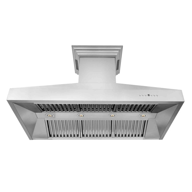 ZLINE 60-Inch Professional Wall Mount Range Hood in Stainless Steel with Built-in CrownSound® Bluetooth Speakers (667CRN-BT-60)