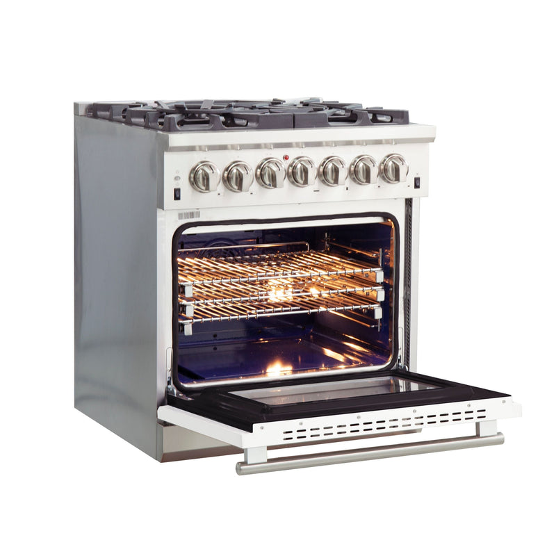 FORNO Capriasca - Titanium Professional 30" Freestanding Dual Fuel 240V Electric Colored Door Oven Range FFSGS6187-30